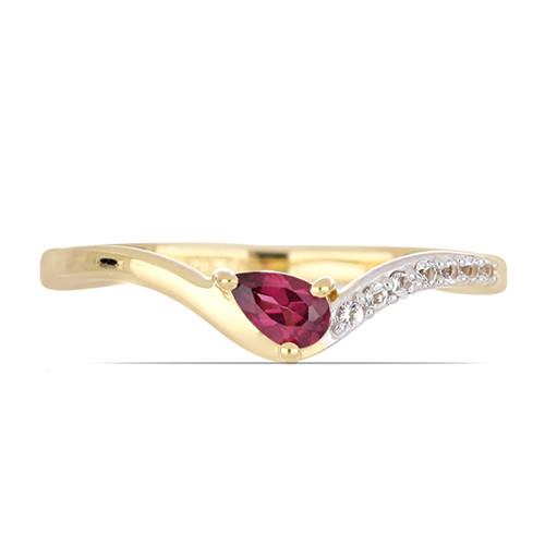 NATURAL RHODOLITE GEMSTONE CLASSIC RING IN STERLING SILVER
